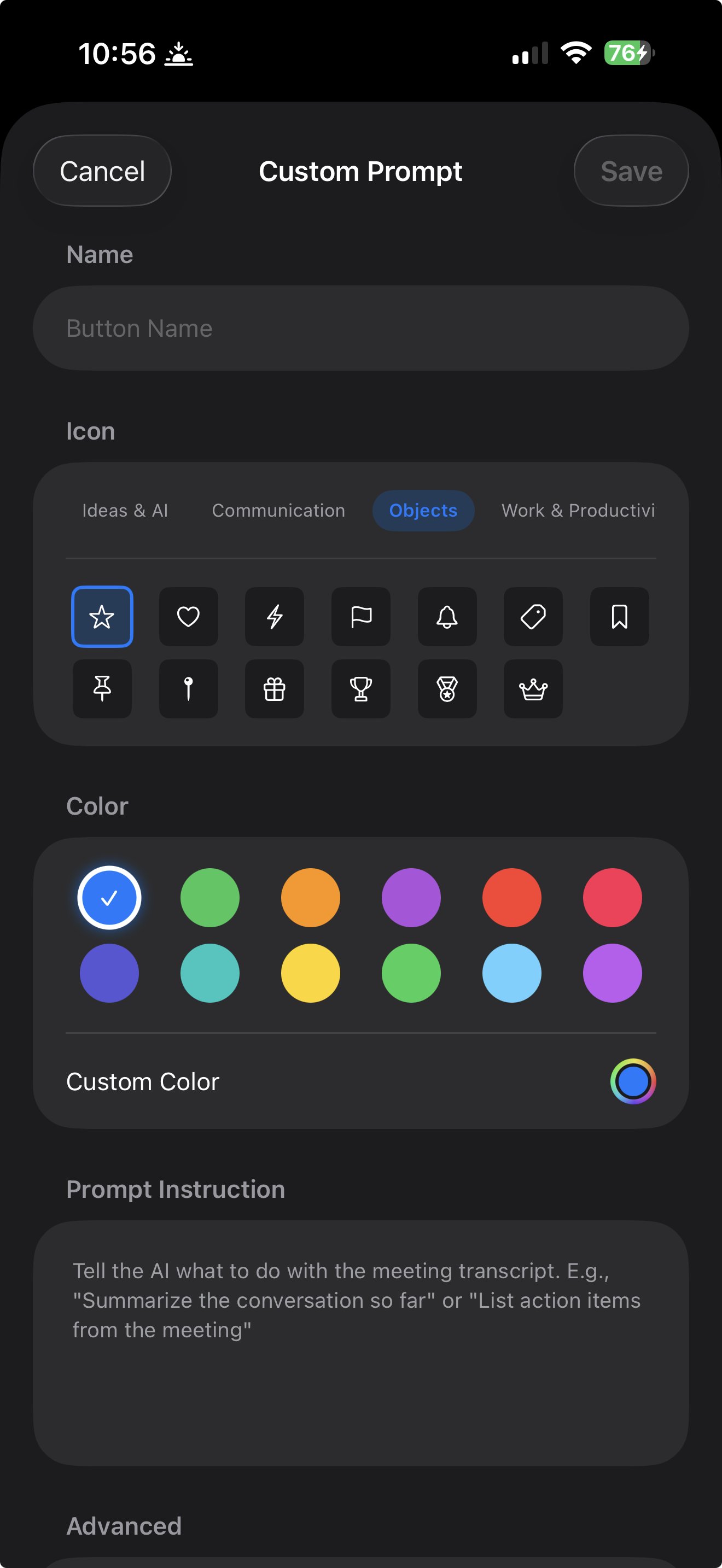 Custom prompt builder with icons and colors