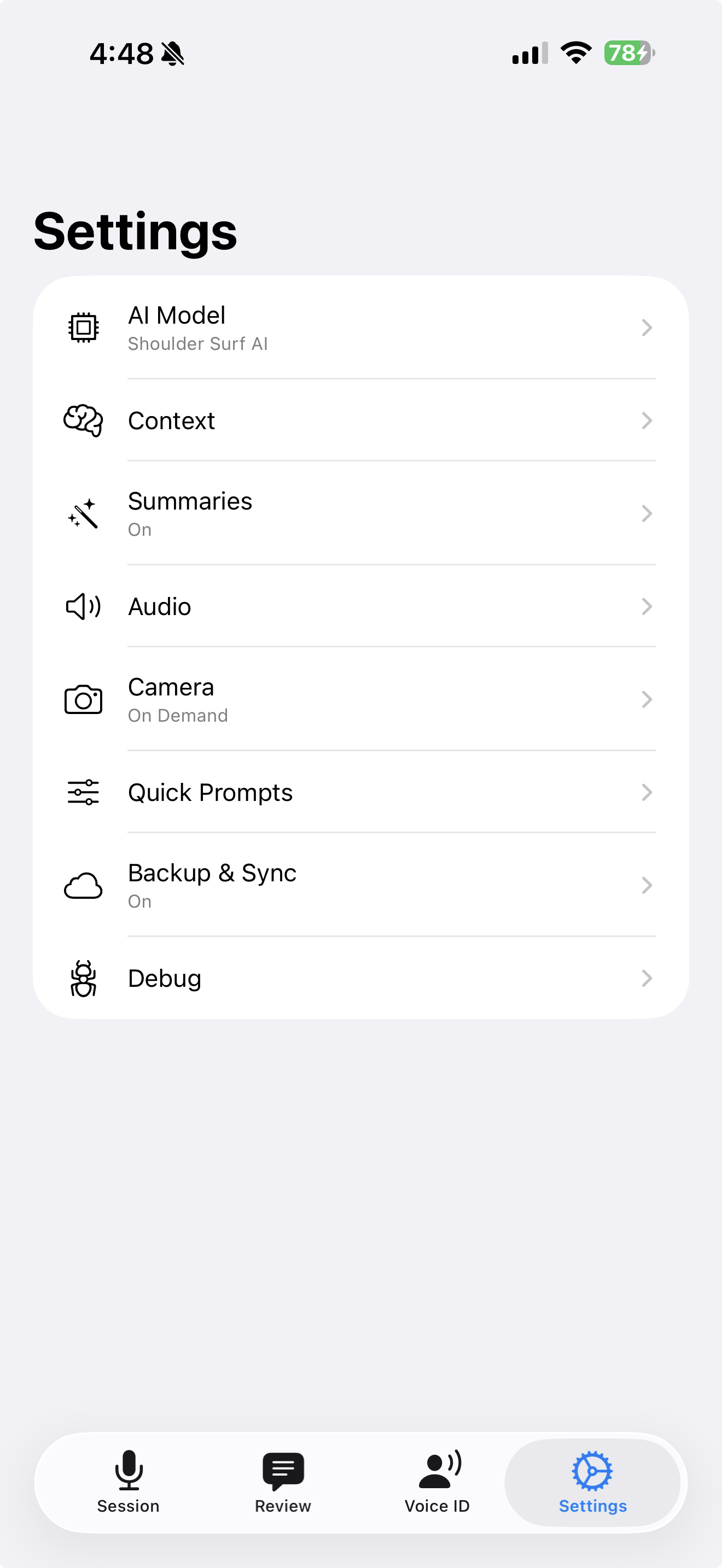 Open Settings